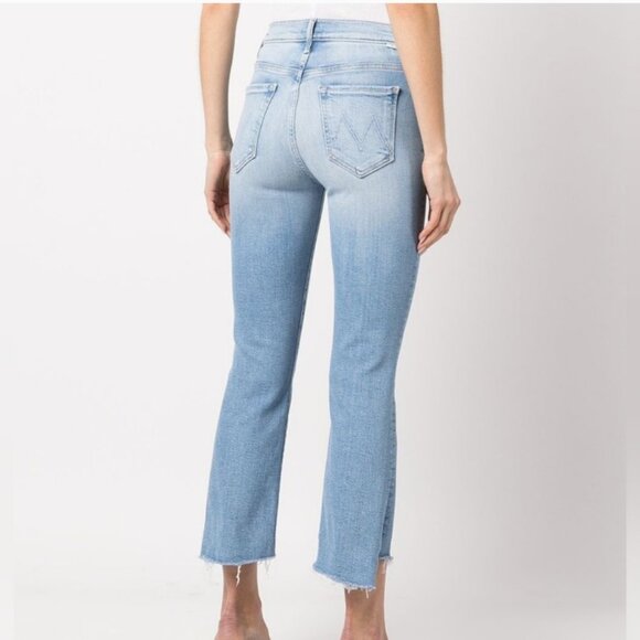 Mother Denim Insider Crop Fray Light Kitty Racer Size 26 - Picture 3 of 15